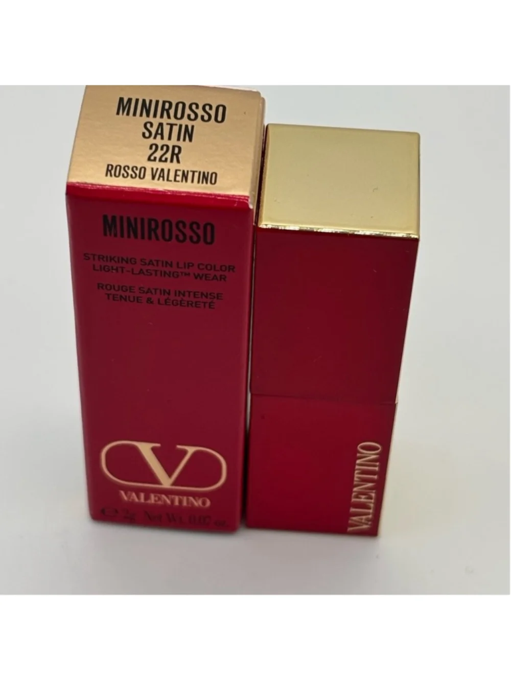 Valentino Minirosso Satin Lipstick 22R Rosso Valentino Mini 0.07 oz NIB